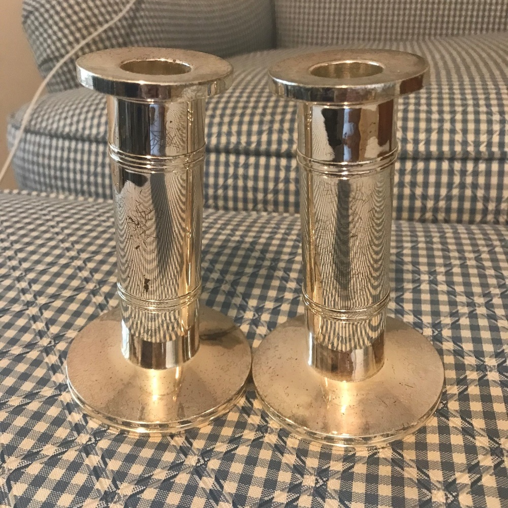 Kate Spade Lenox Silver Candlestick Holders